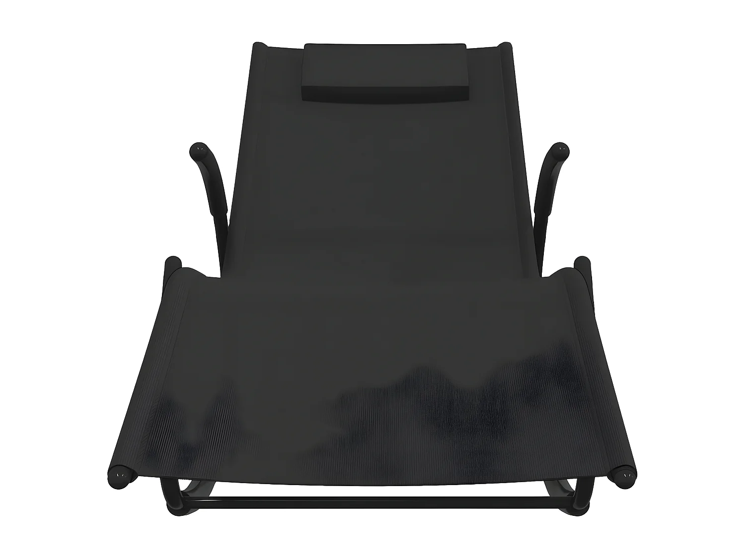 Ligbed schommelend staal en textileen zwart NL555503