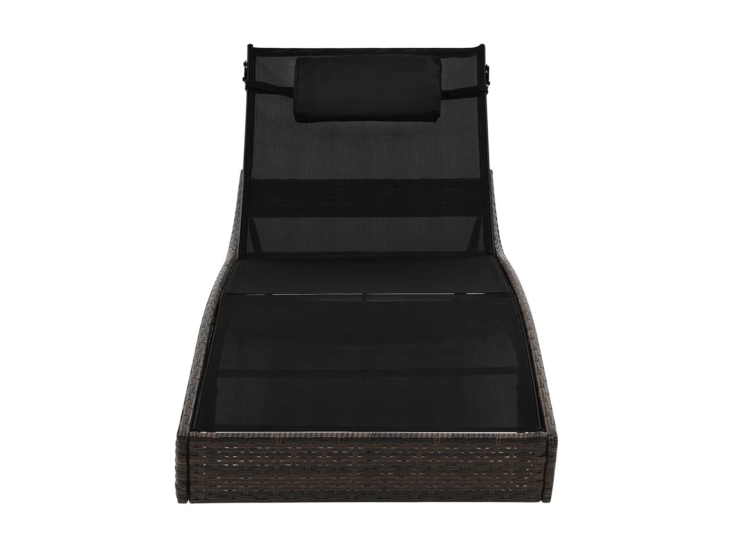 Bain de soleil avec oreiller Résine tressée Marron SEF63228