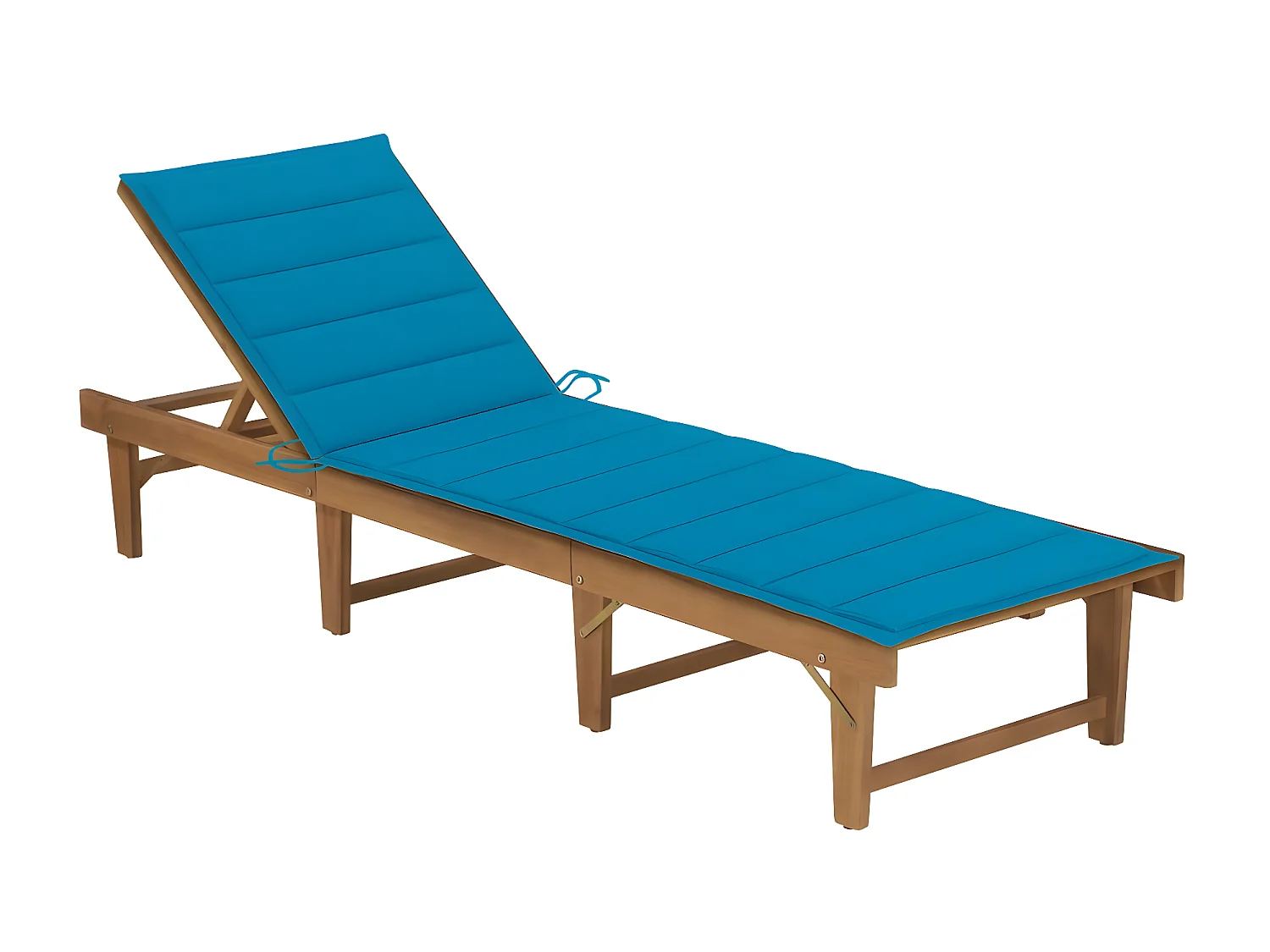 Tumbona plegable con cojín madera maciza de acacia ES61103