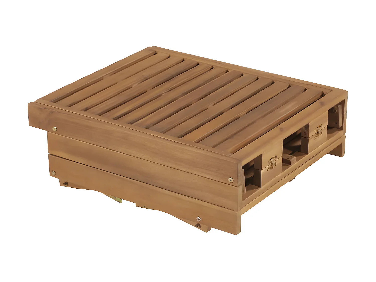 Tumbona plegable con cojín madera maciza de acacia ES61103