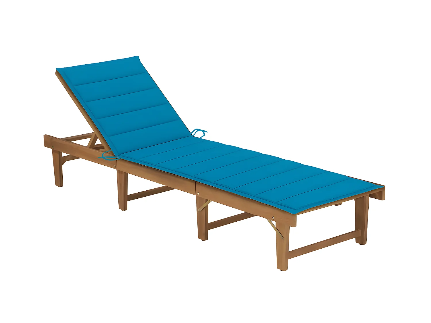 Bain de soleil pliable avec coussin Bois d'acacia solide SEF16900
