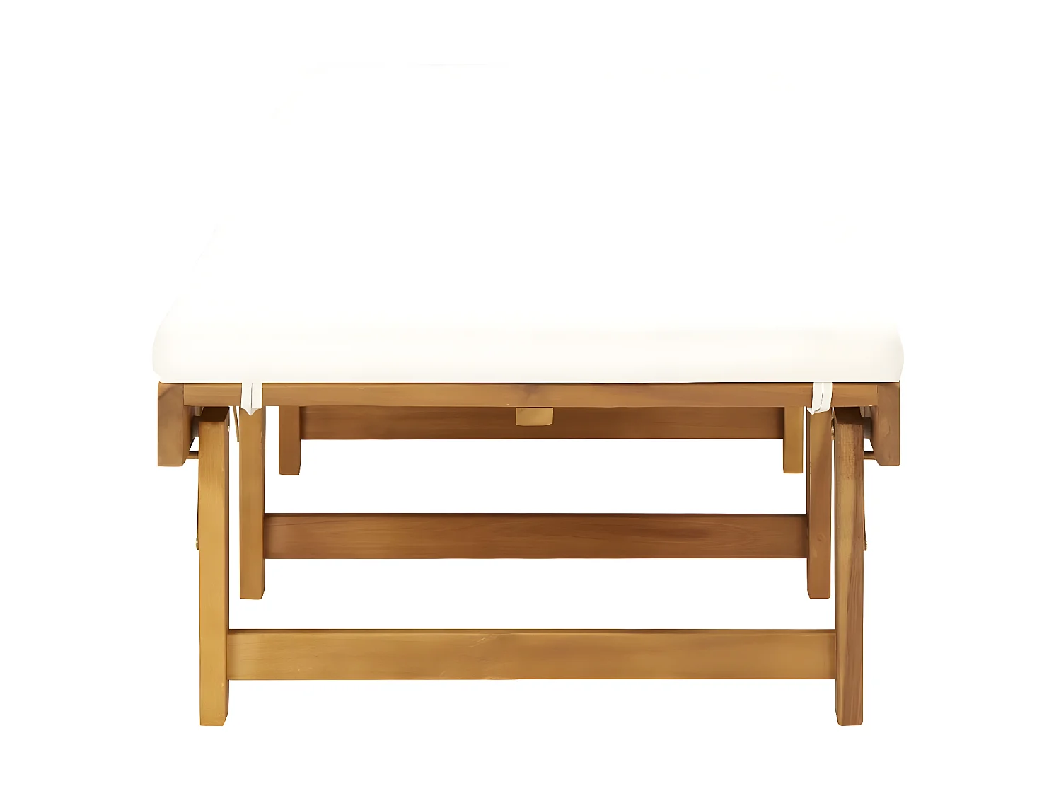 Bain de soleil pliante avec coussin Bois d'acacia solide SEF41441