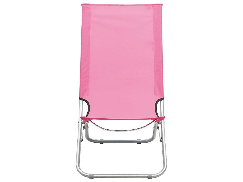 Bains de soleil pliables 2 pcs Rose Tissu SEF11483