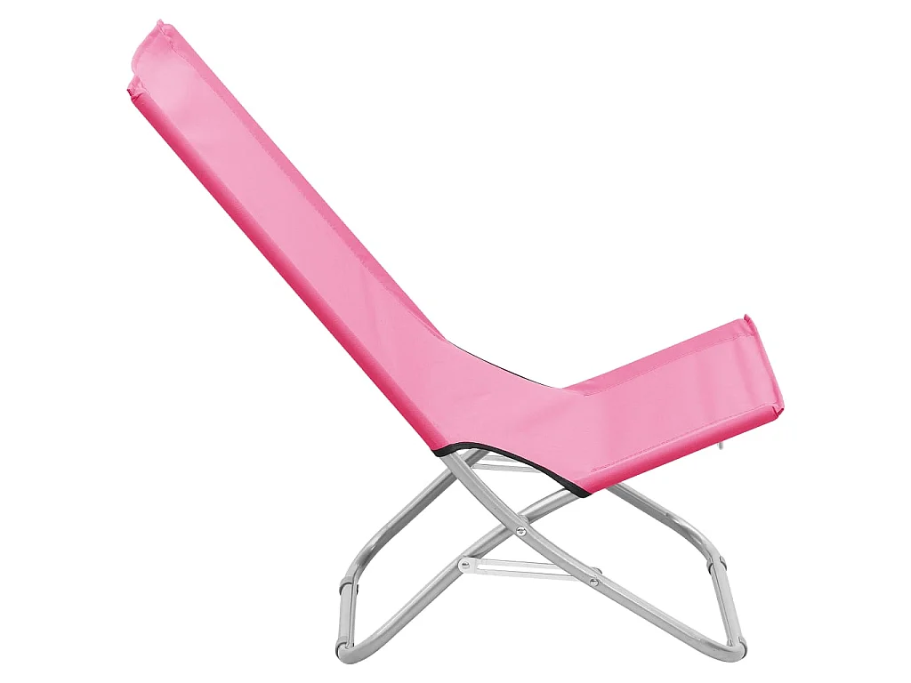 Bains de soleil pliables 2 pcs Rose Tissu SEF11483