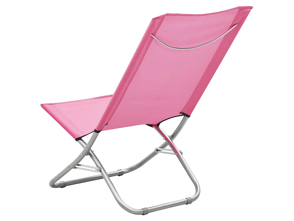 Bains de soleil pliables 2 pcs Rose Tissu SEF11483