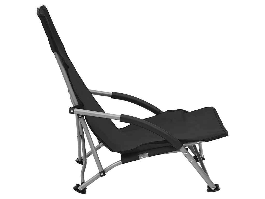 Strandstoelen 2 st inklapbaar stof zwart NL749252