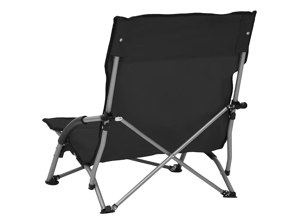 Strandstoelen 2 st inklapbaar stof zwart NL749252