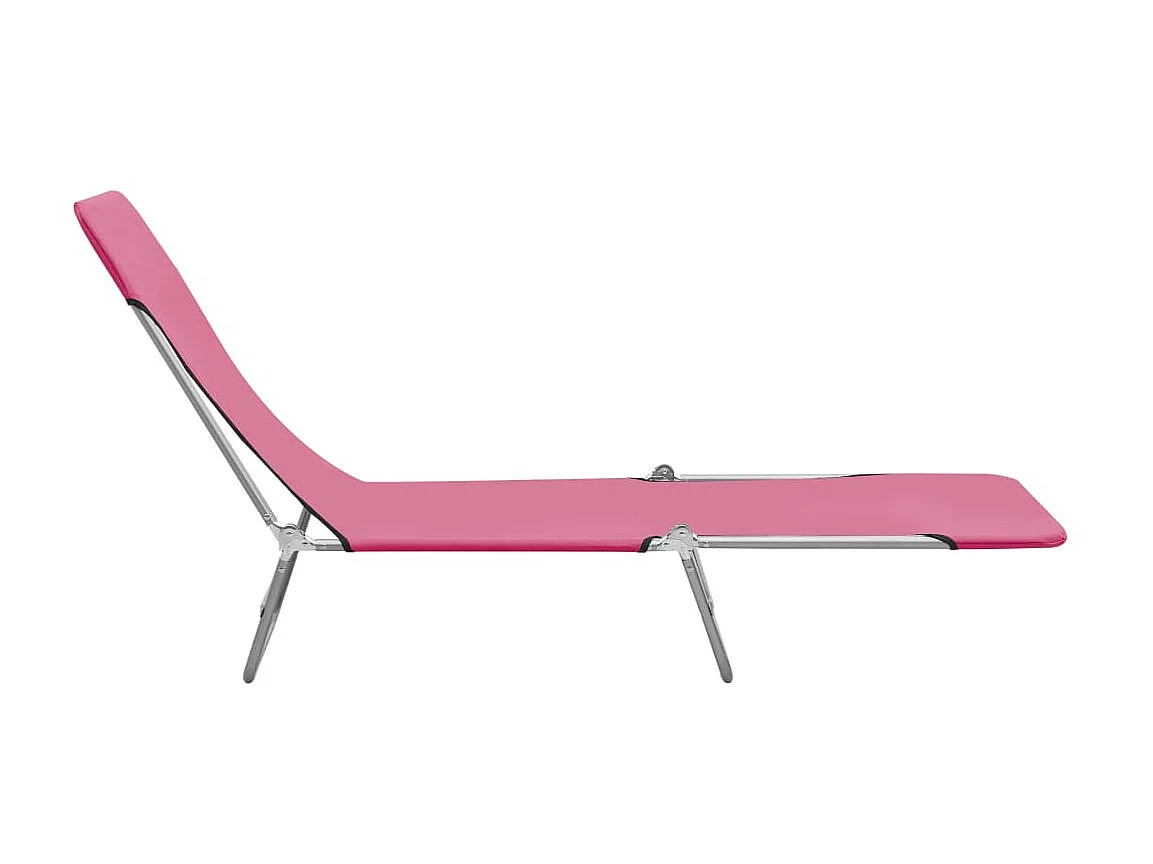 Bains de soleils pliables 2 pcs Acier et tissu Rose SEF64356