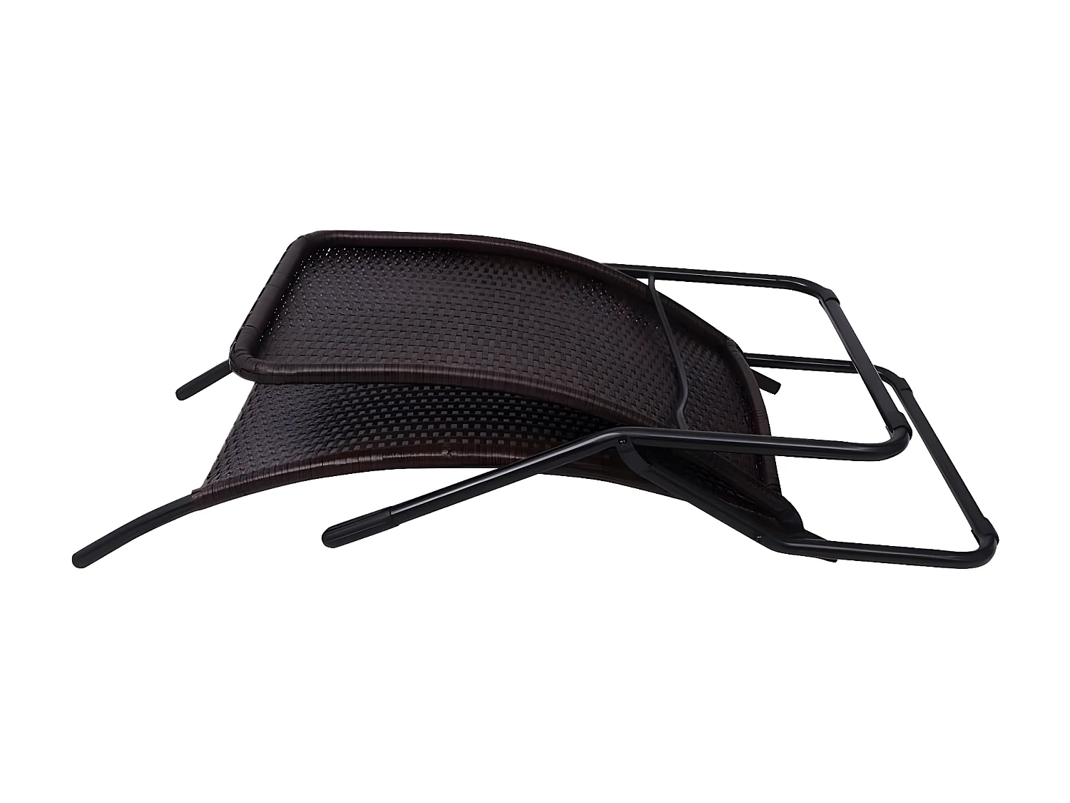 Inklapbaar ligbed poly rattan bruin NL753033