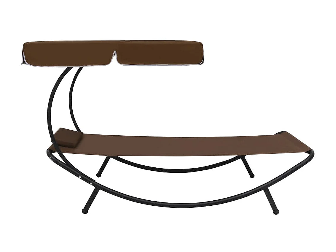 Bain de soleil avec auvent et oreiller Marron PEWV24455