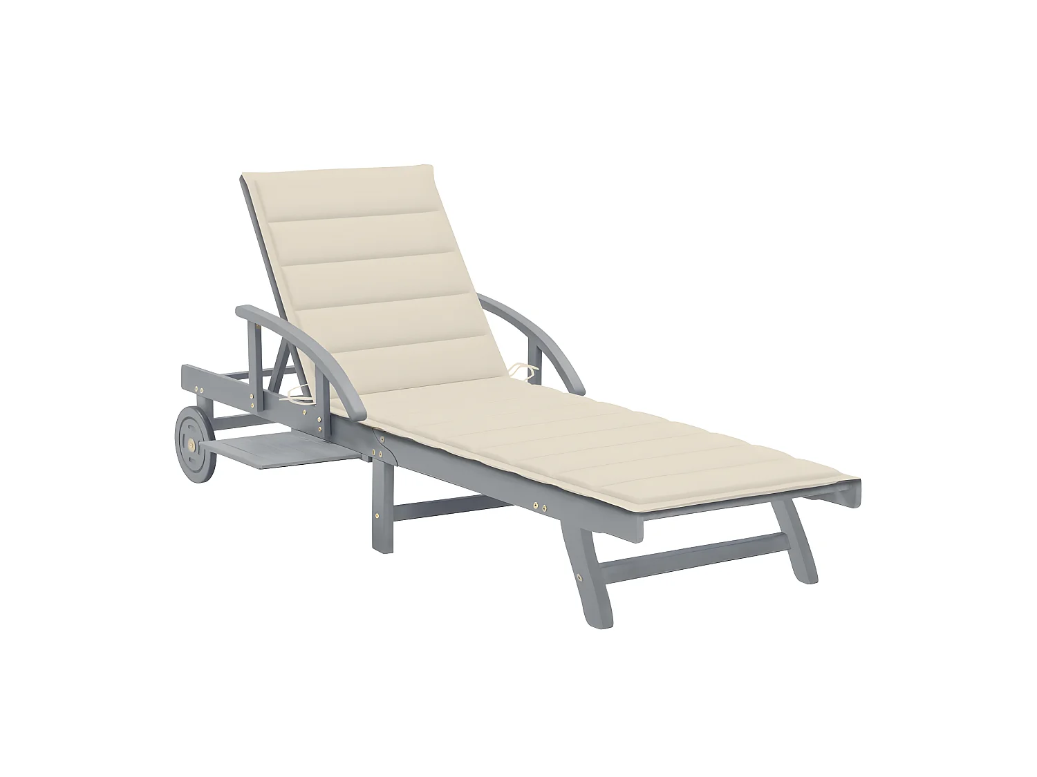 Bain de soleil de jardin avec coussin Bois d'acacia solide SEF35241