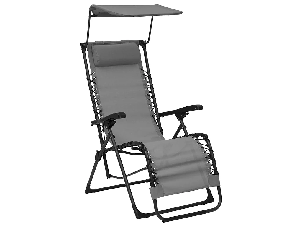 Bain de soleil pliable Textilène Gris SEF16228