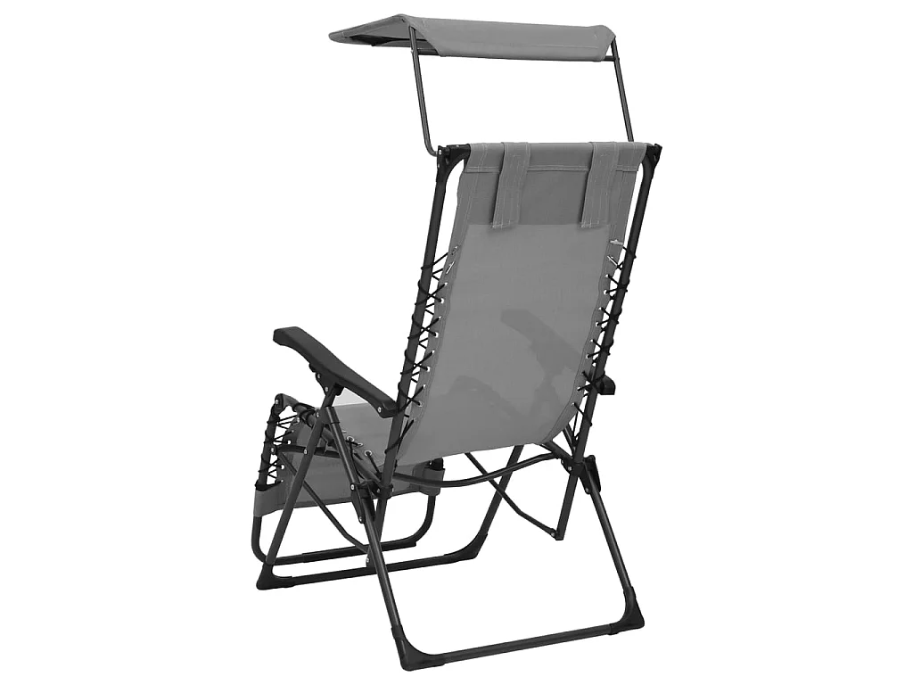 Bain de soleil pliable Textilène Gris SEF16228