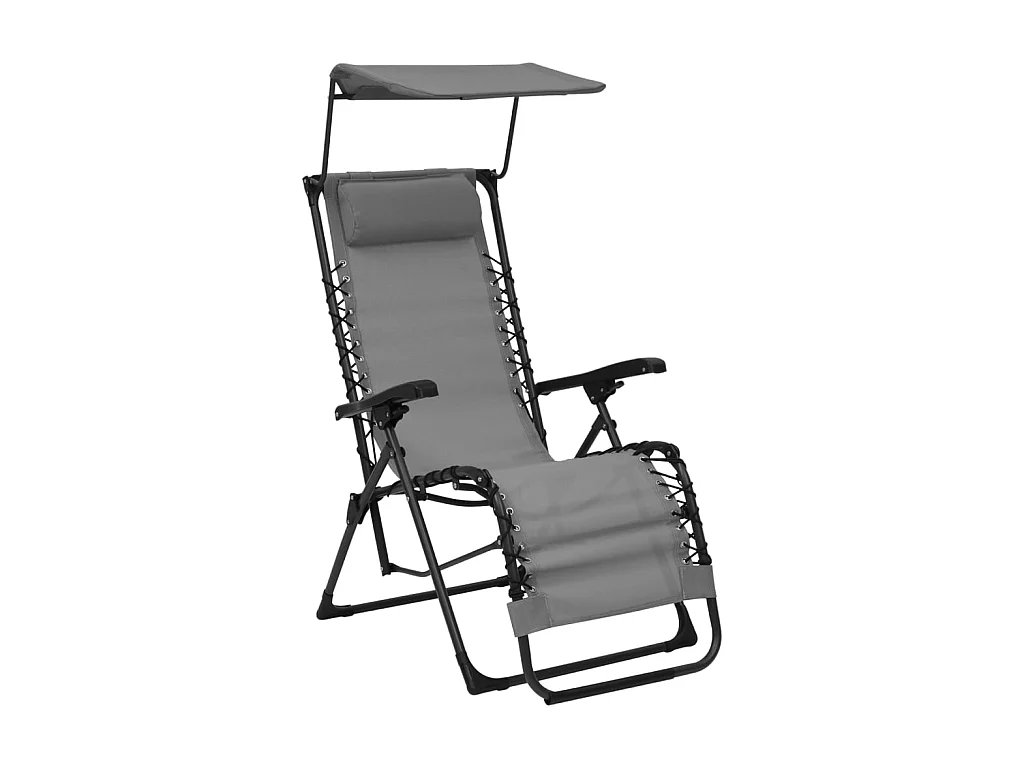 Bain de soleil pliable Textilène Gris SEF16228