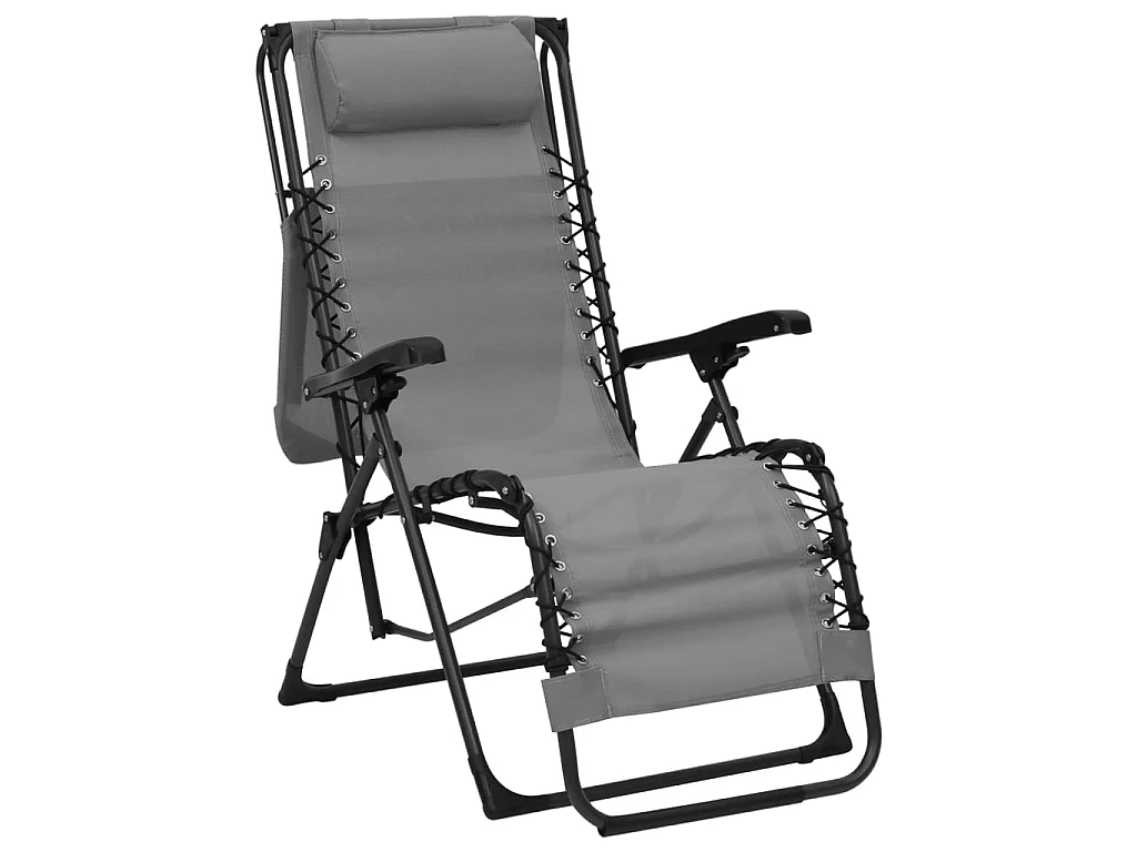 Bain de soleil pliable Textilène Gris SEF16228