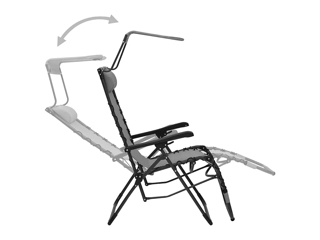 Bain de soleil pliable Textilène Gris SEF16228