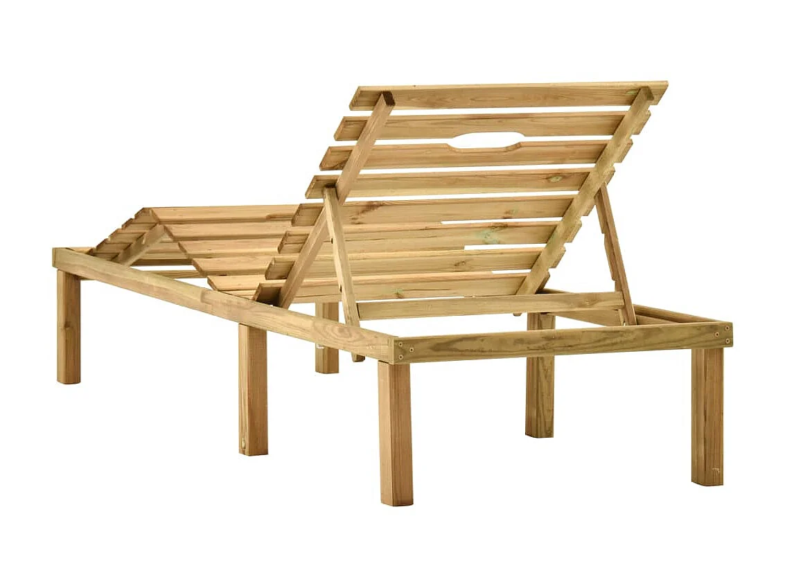 Bain de soleil de jardin avec table Bois de pin imprégné SEF37347
