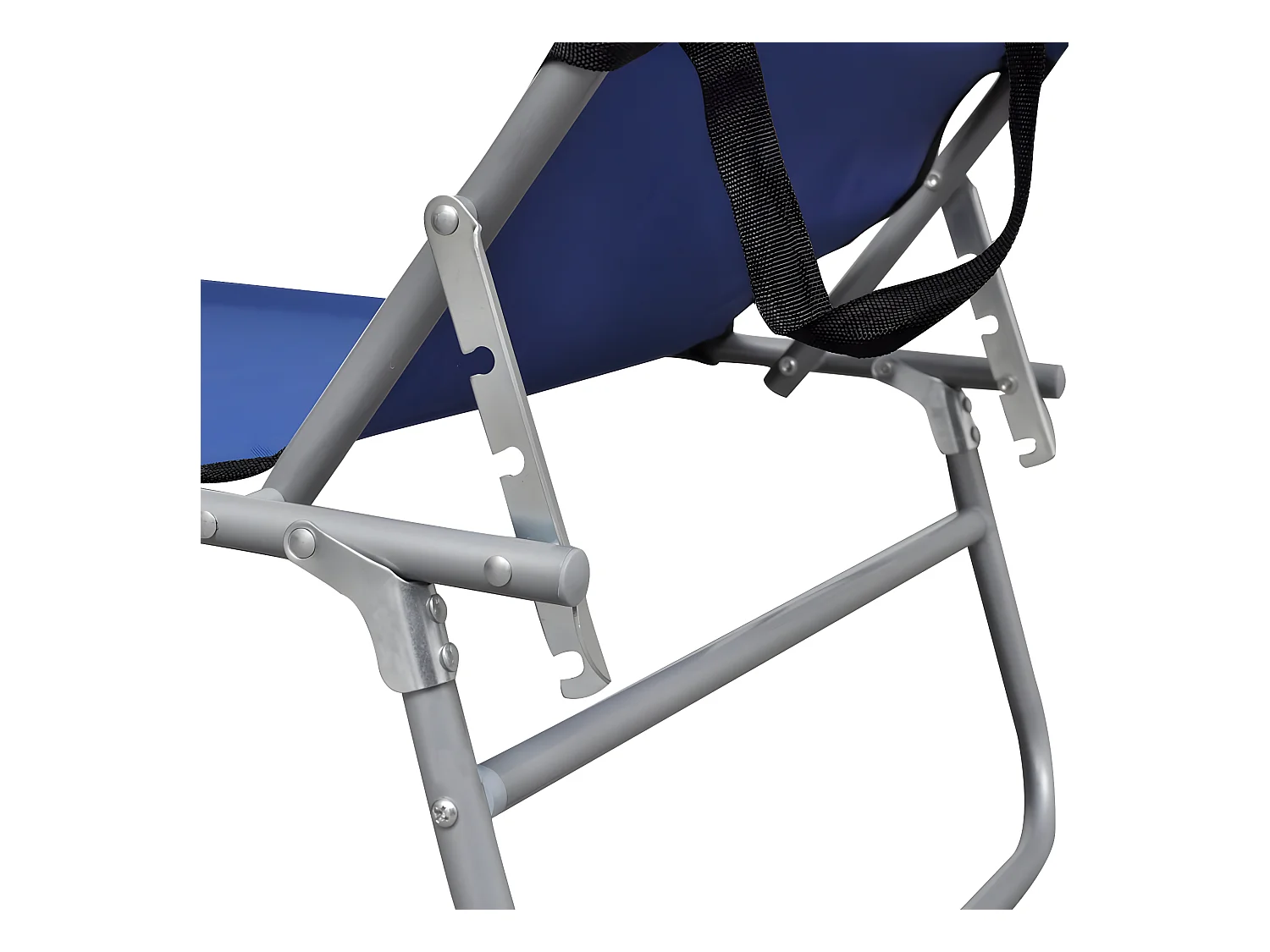 Ligbed inklapbaar met luifel aluminium blauw NL465867