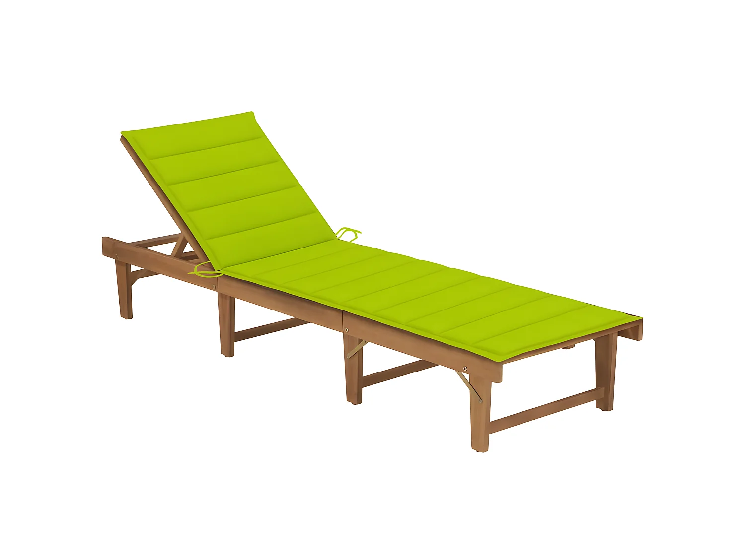 Bain de soleil pliable avec coussin Bois d'acacia solide SEF32176