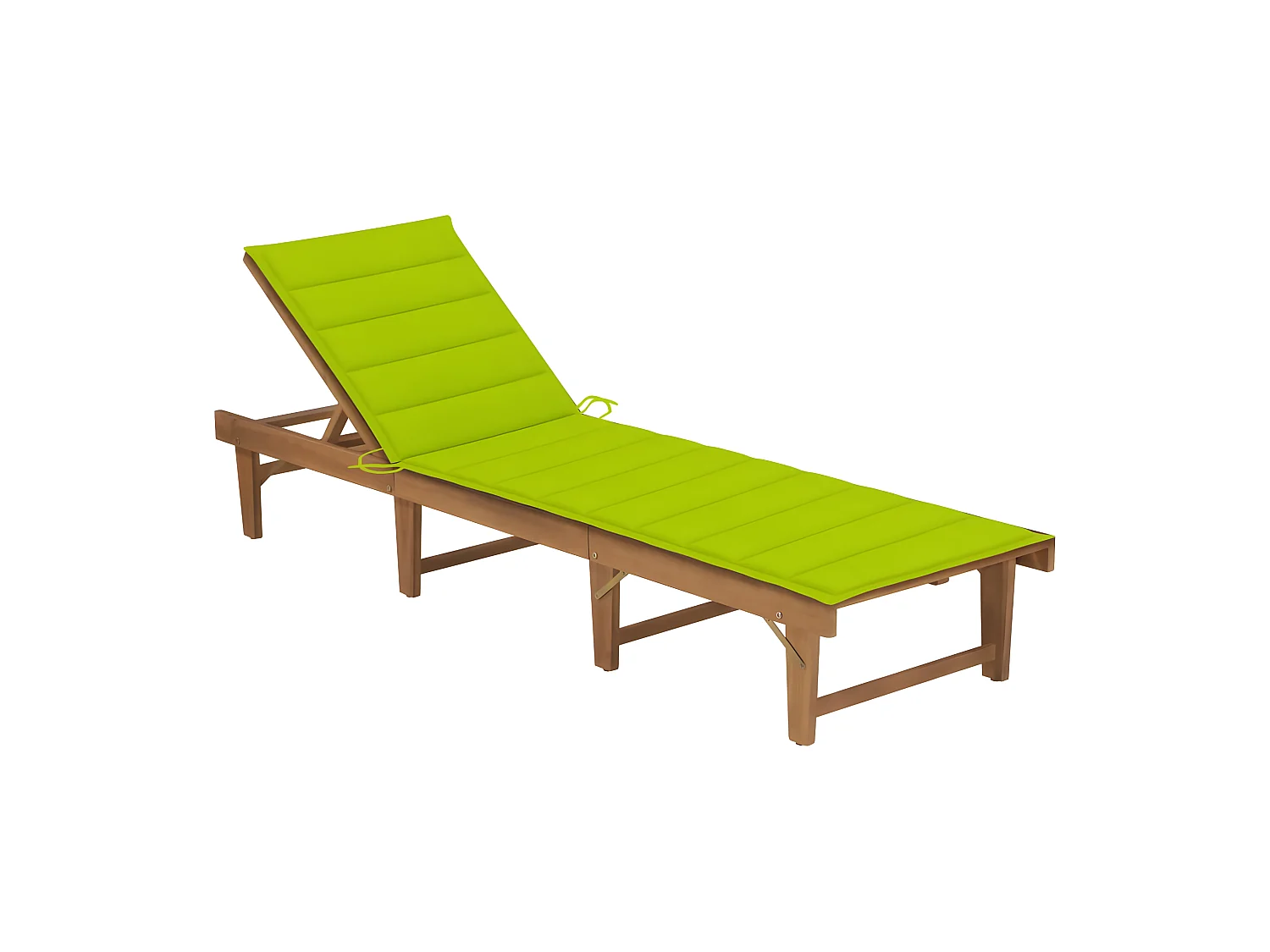 Bain de soleil pliable avec coussin Bois d'acacia solide SEF32176