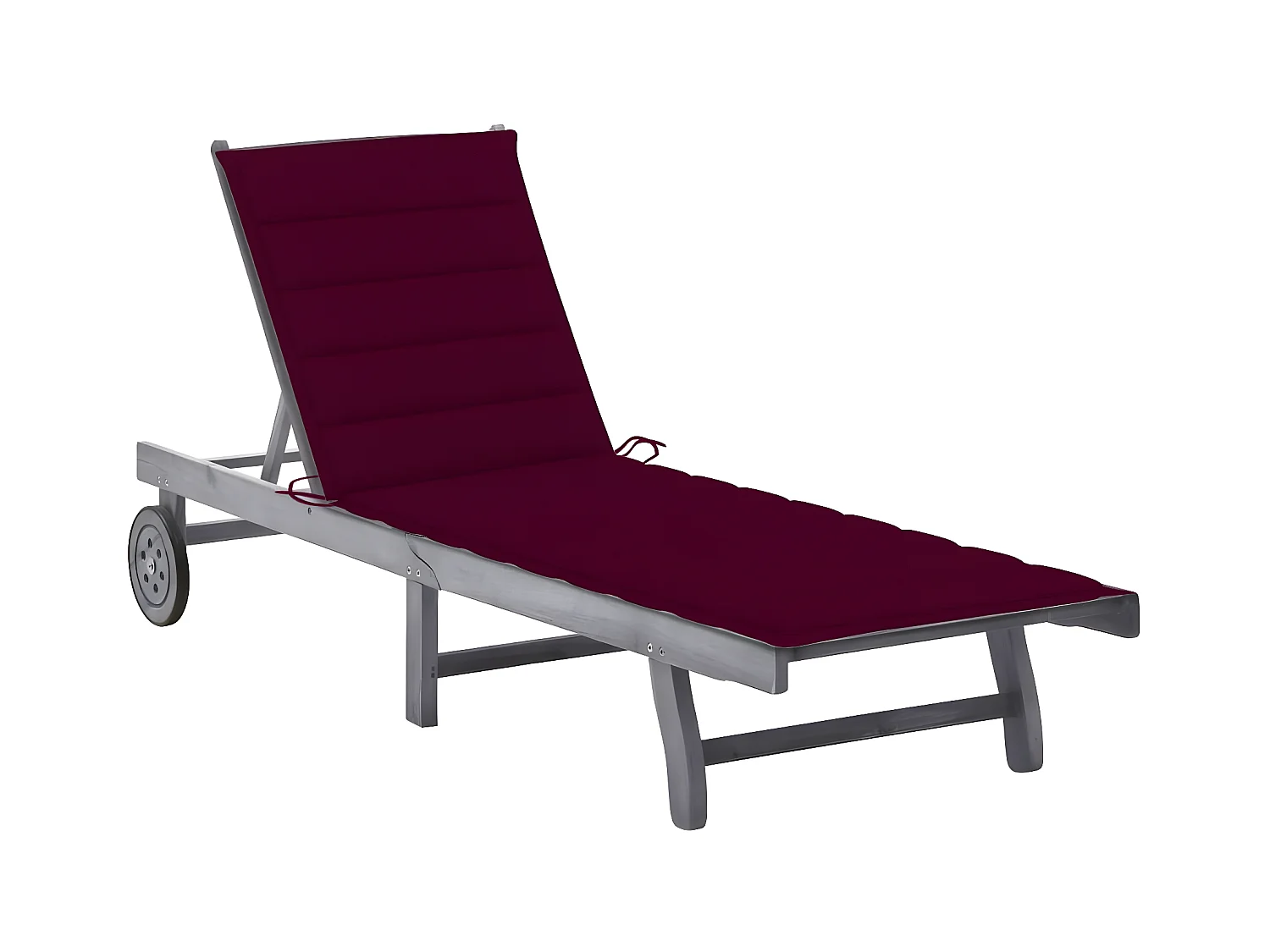 Bain de soleil de jardin avec coussin Gris Bois d'acacia solide SEF69306