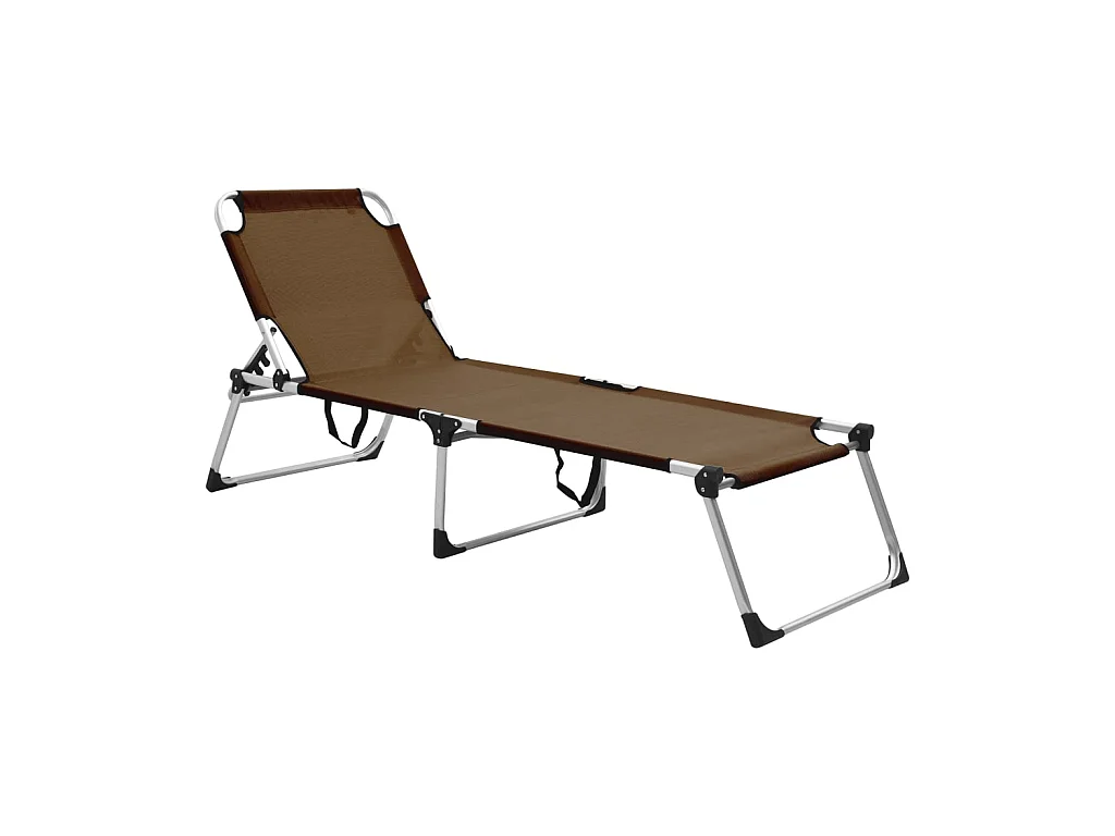Bain de soleil pliable extra haute pour seniors Marron Aluminium SEF21981