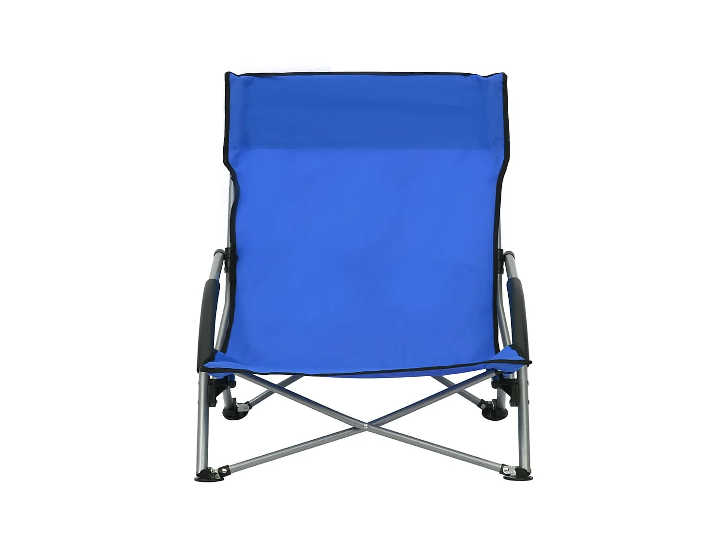 2 Pz Sedie da Spiaggia Pieghevoli in Tessuto Blu CFW91369