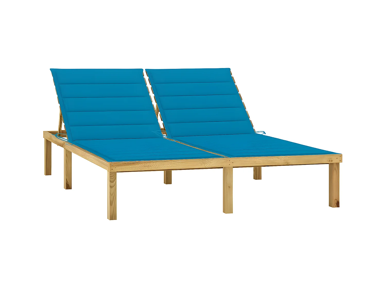 Bain de soleil double et coussin bleu Pin imprégné SEF85876