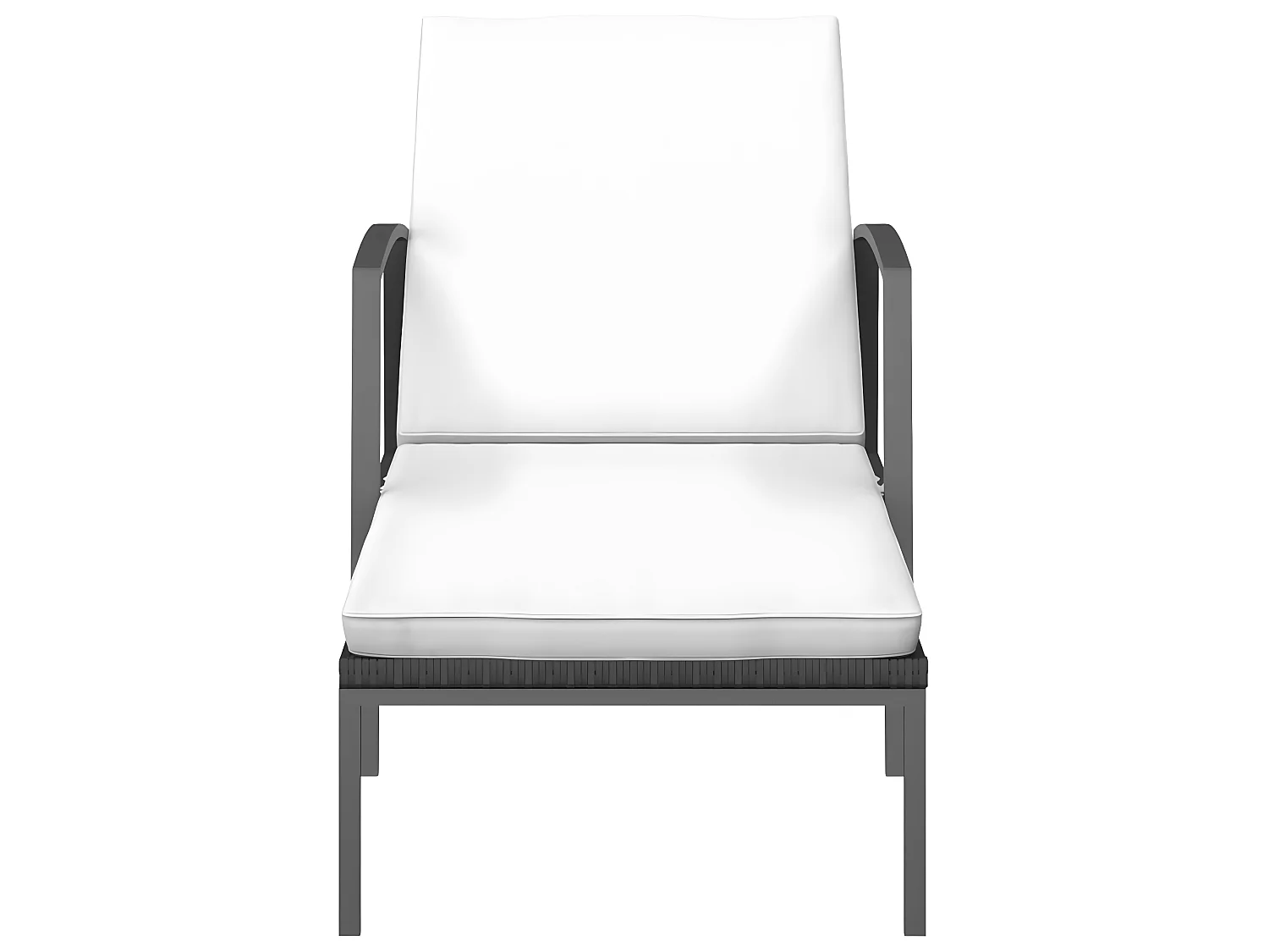 Bains de soleils 2 pcs avec table Résine tressée Noir SEF45813