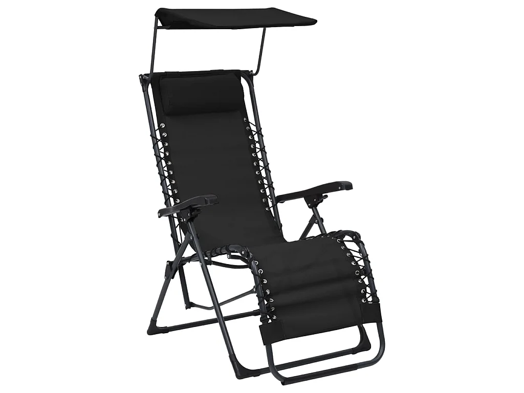 Tumbona plegable de textilene negro ES53653