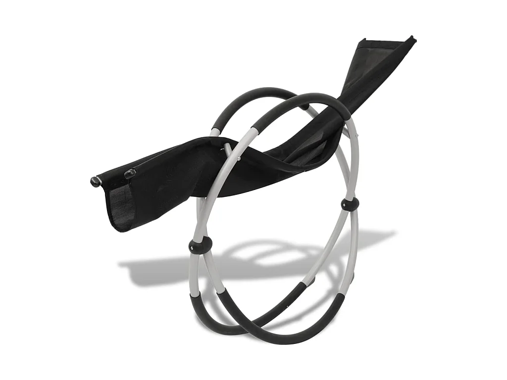 Ligbed voor buiten geometrisch zwart en grijs staal NL388721