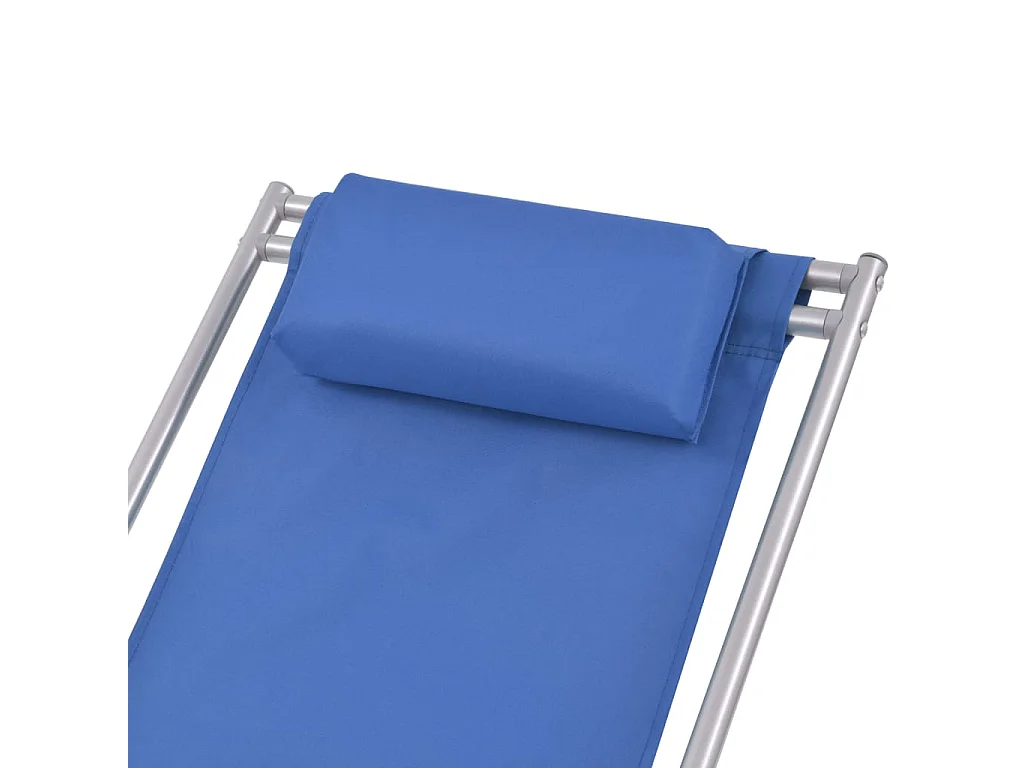 Chaises inclinables de terrasse 2 pcs Acier Bleu SEF97344
