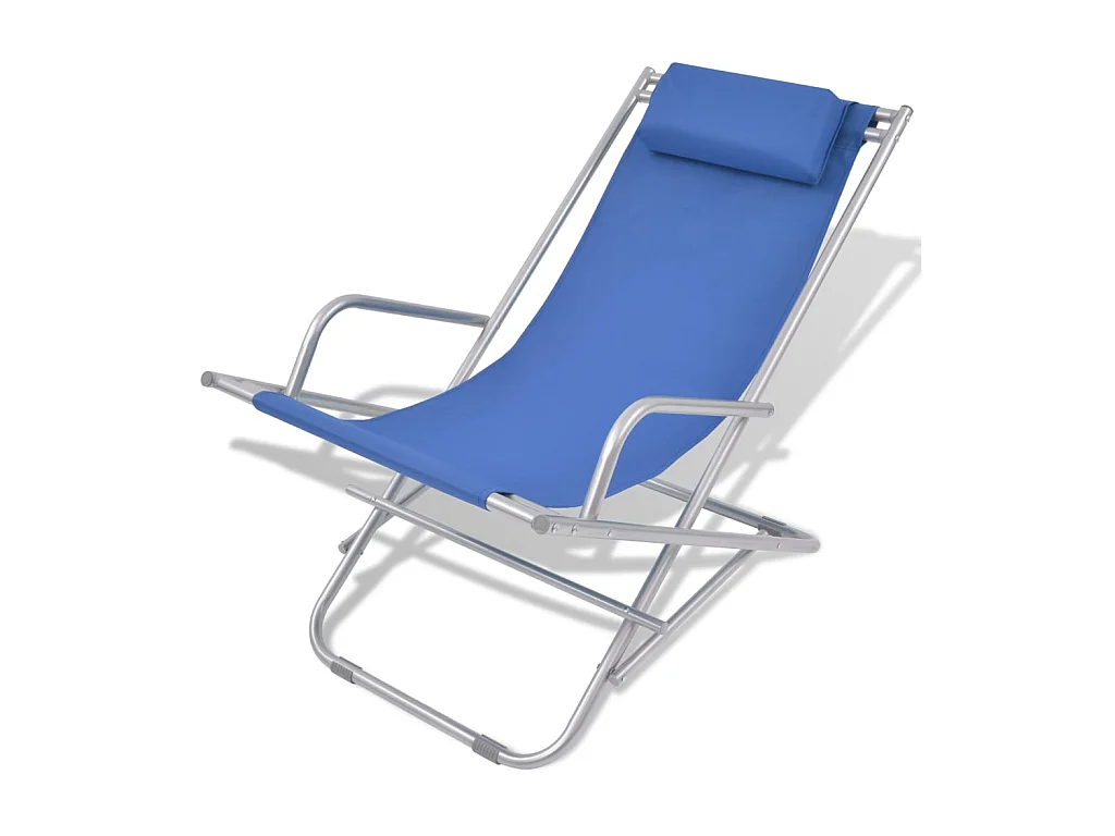 Chaises inclinables de terrasse 2 pcs Acier Bleu SEF97344