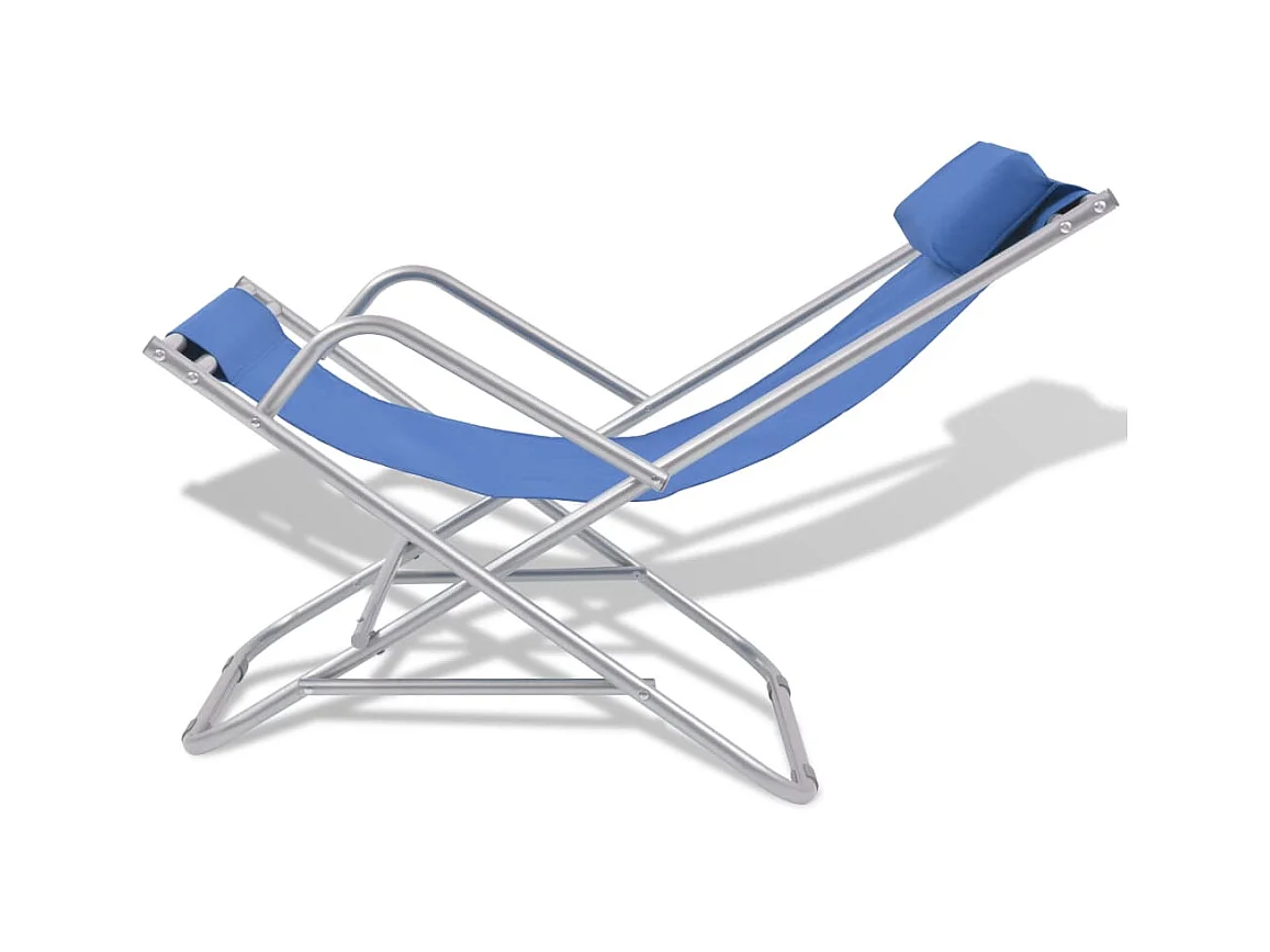 Chaises inclinables de terrasse 2 pcs Acier Bleu SEF97344
