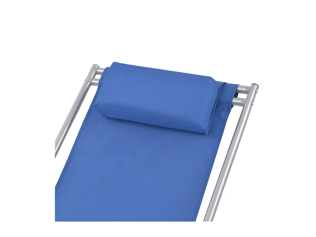 Chaises inclinables de terrasse 2 pcs Acier Bleu SEF97344