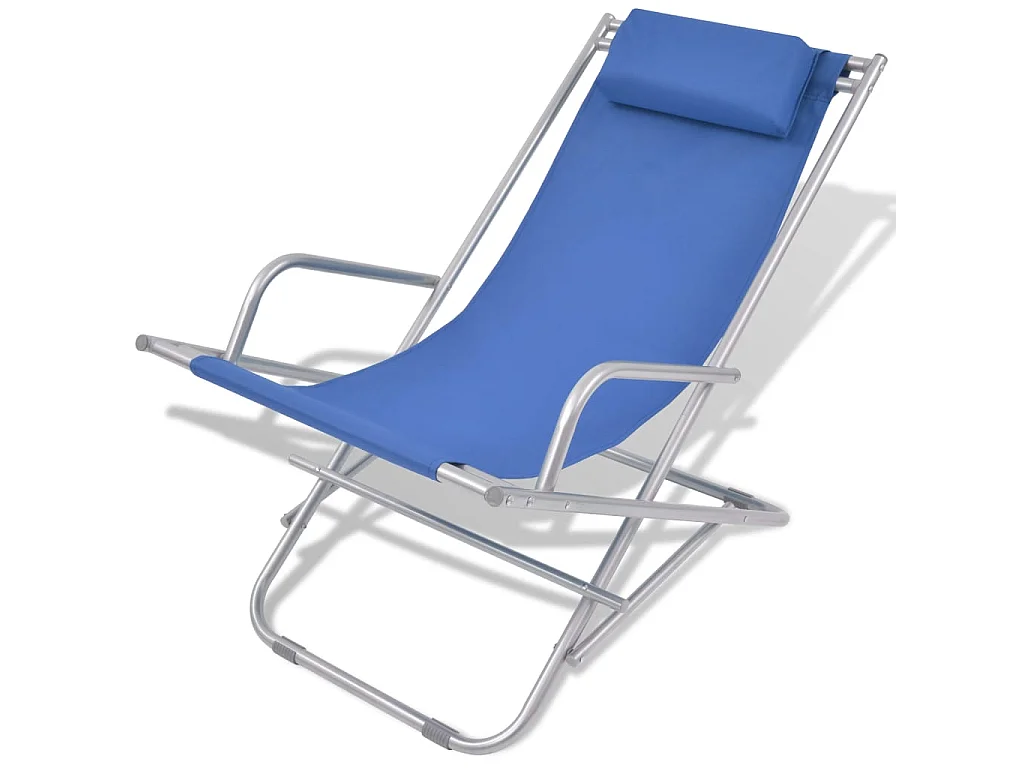 Chaises inclinables de terrasse 2 pcs Acier Bleu SEF97344