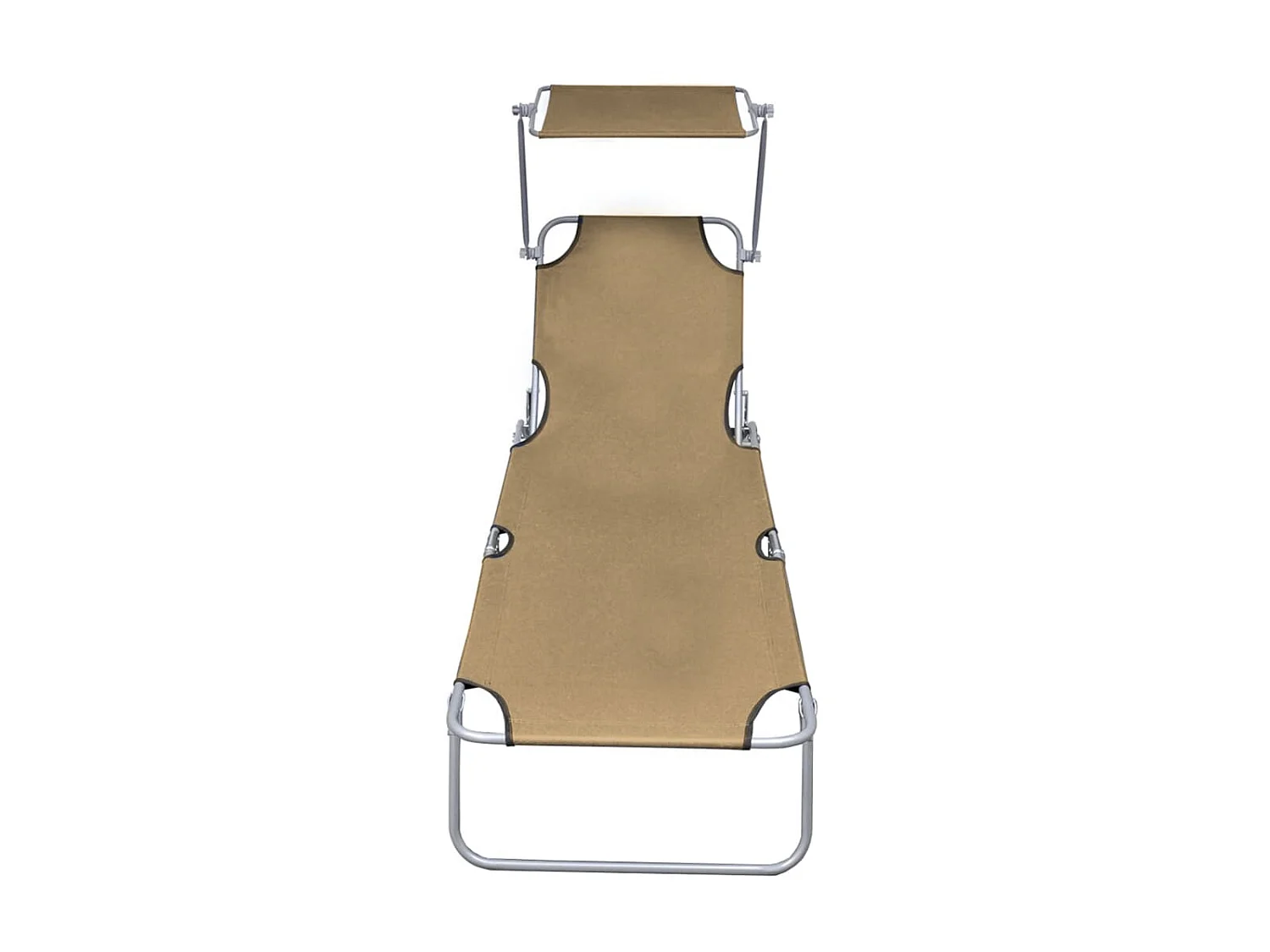 Bain de soleil pliable avec auvent Taupe Aluminium SEF62028