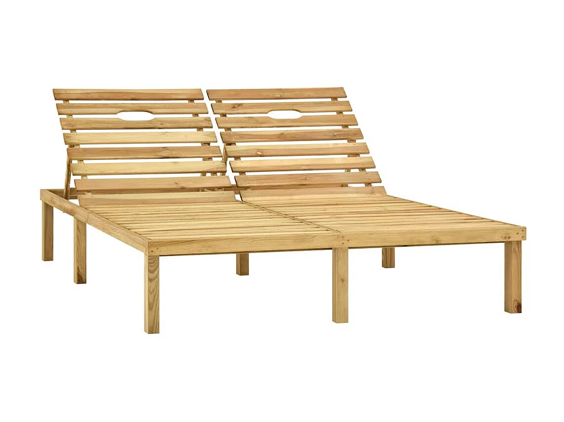 Tumbona doble de madera de pino impregnada verde ES45086