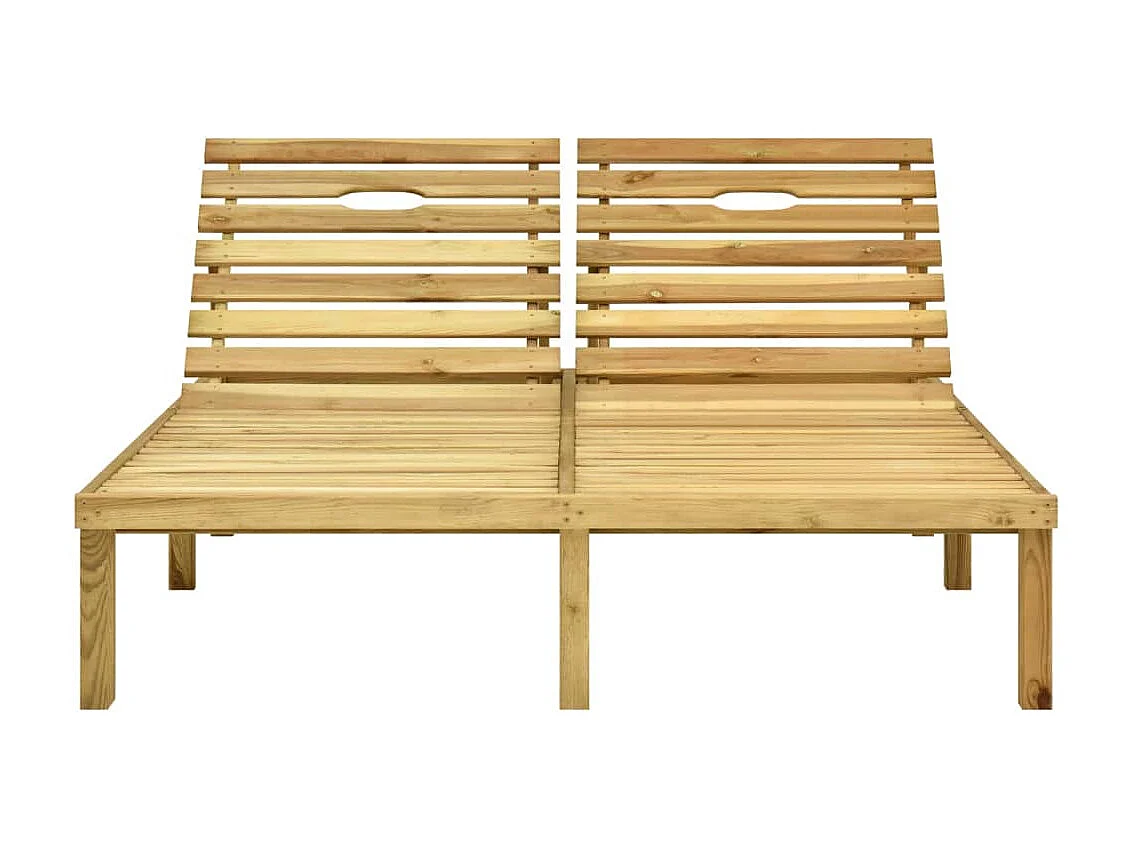 Tumbona doble de madera de pino impregnada verde ES45086