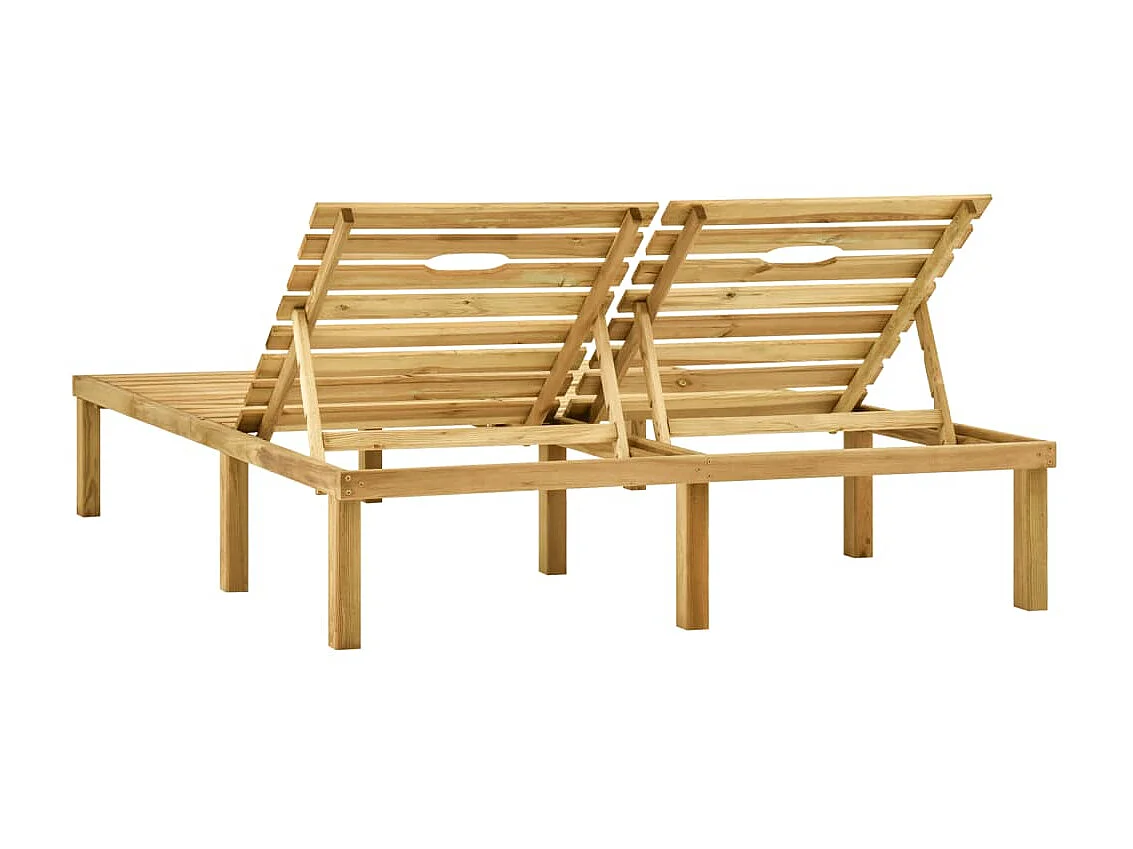 Tumbona doble de madera de pino impregnada verde ES45086