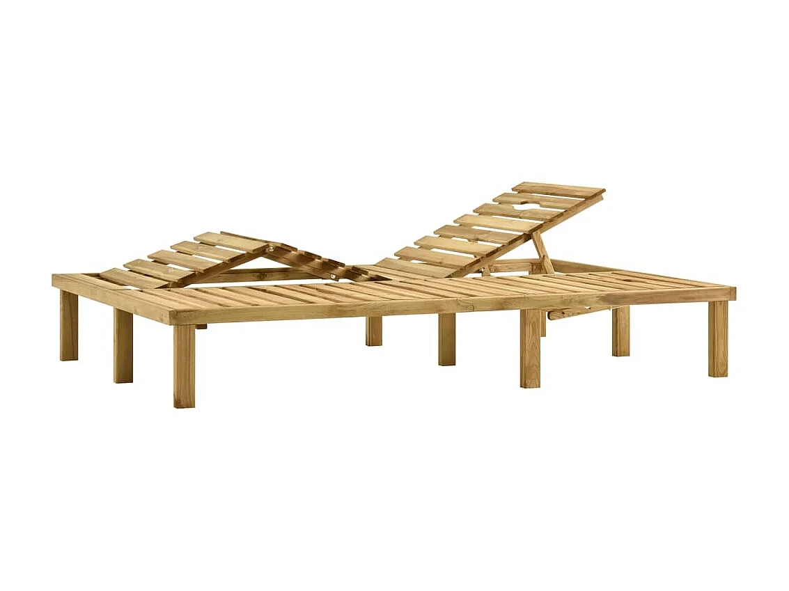 Tumbona doble de madera de pino impregnada verde ES45086