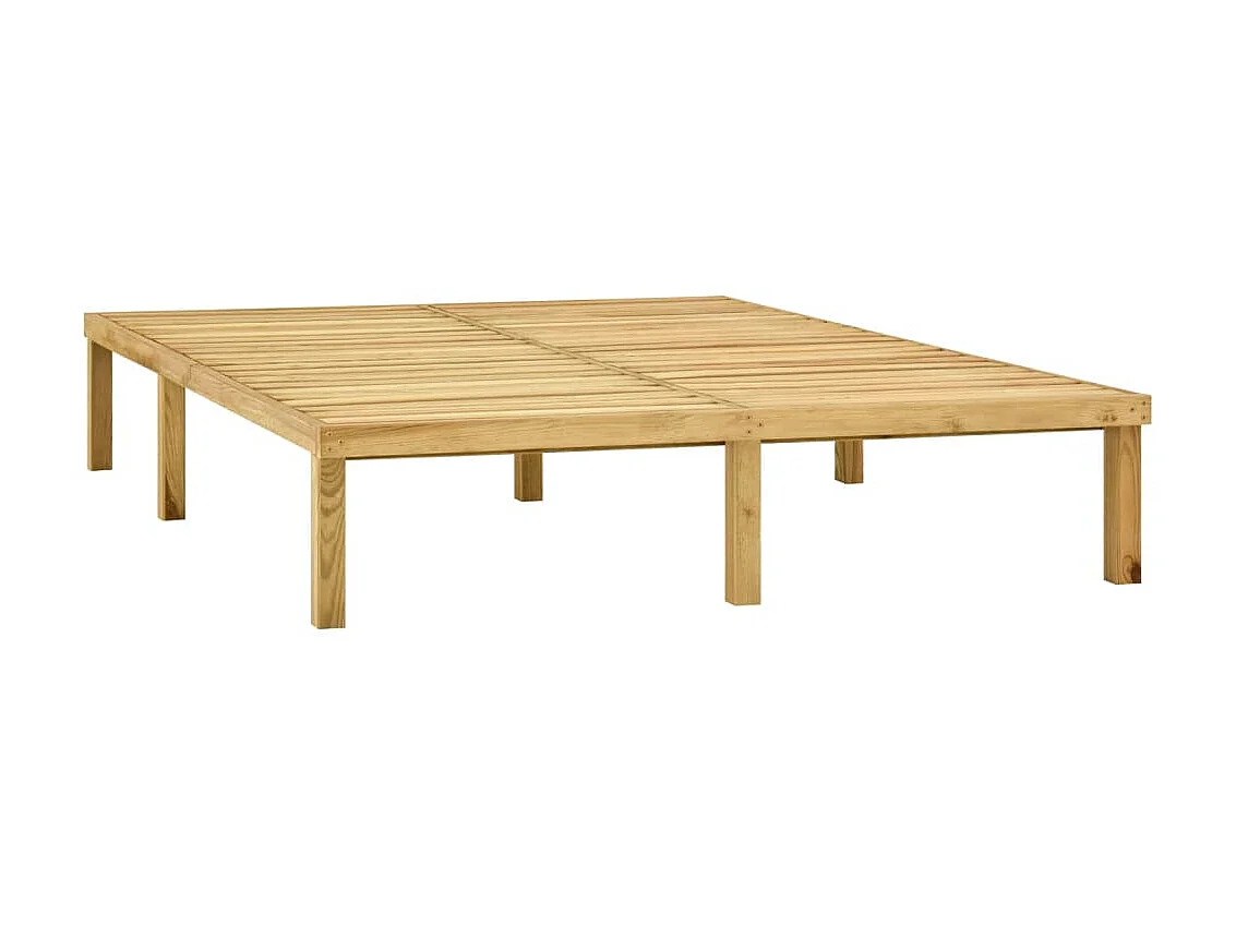 Tumbona doble de madera de pino impregnada verde ES45086