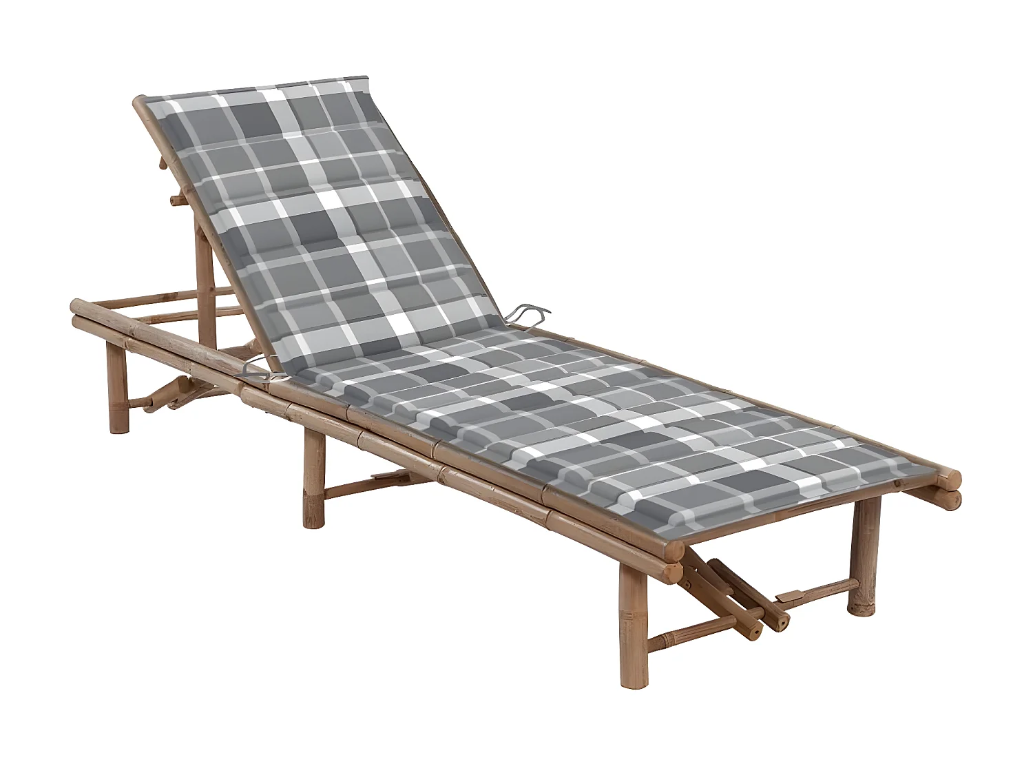 Bain de soleil de jardin avec coussin Bambou SEF50502