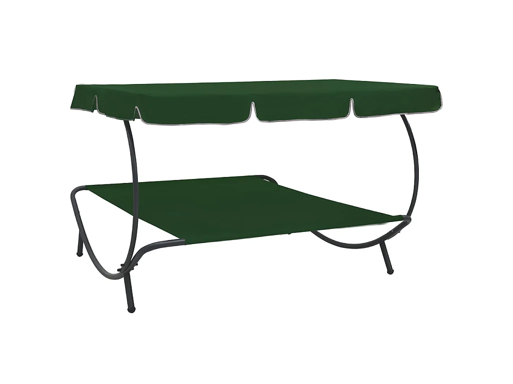 Bain de soleil avec auvent Vert PEWV42767