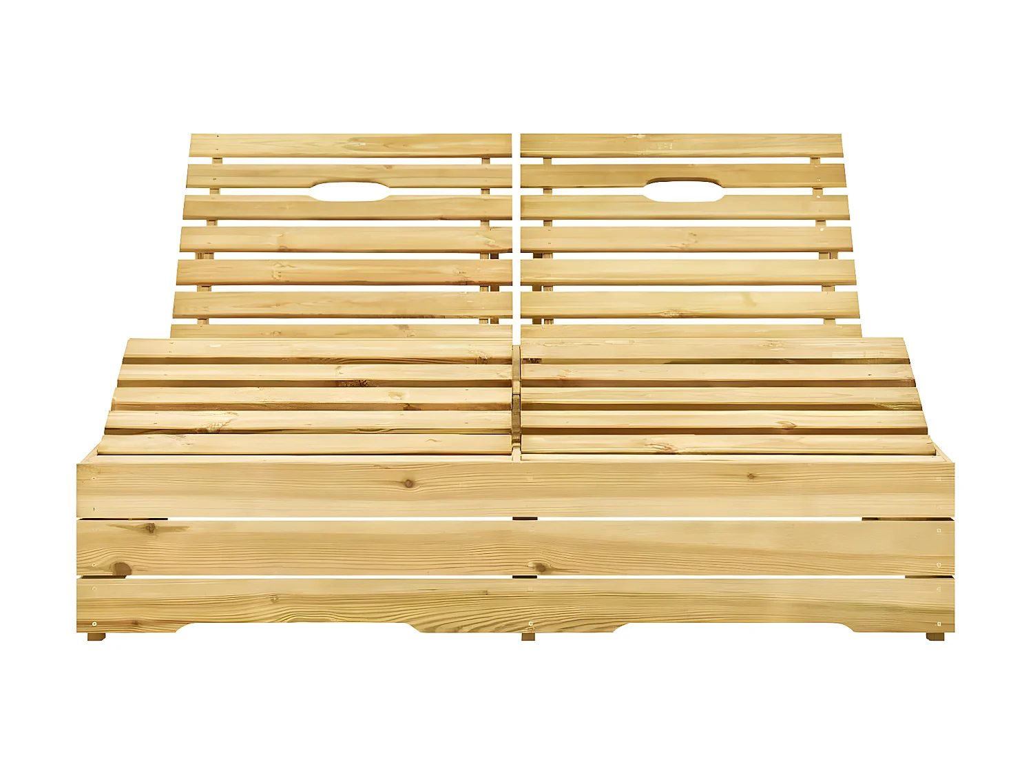 Bain de soleil double et coussin bleu Bois de pin imprégné SEF64946