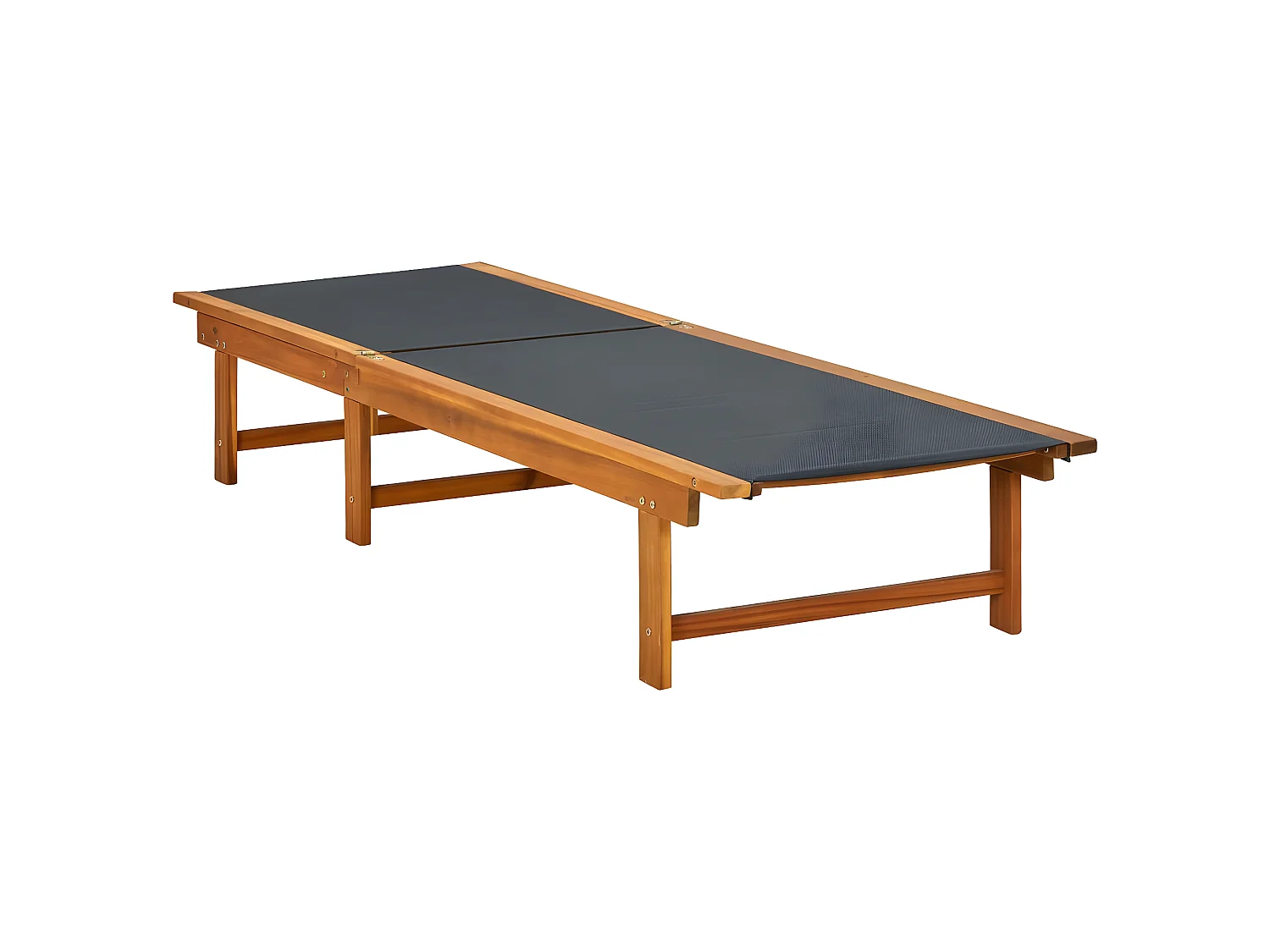 Bain de soleil avec table Bois d'acacia solide et textilène SEF46098
