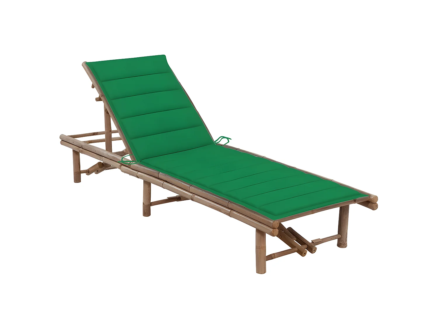 Tumbona de jardín con cojín bambú ES87059