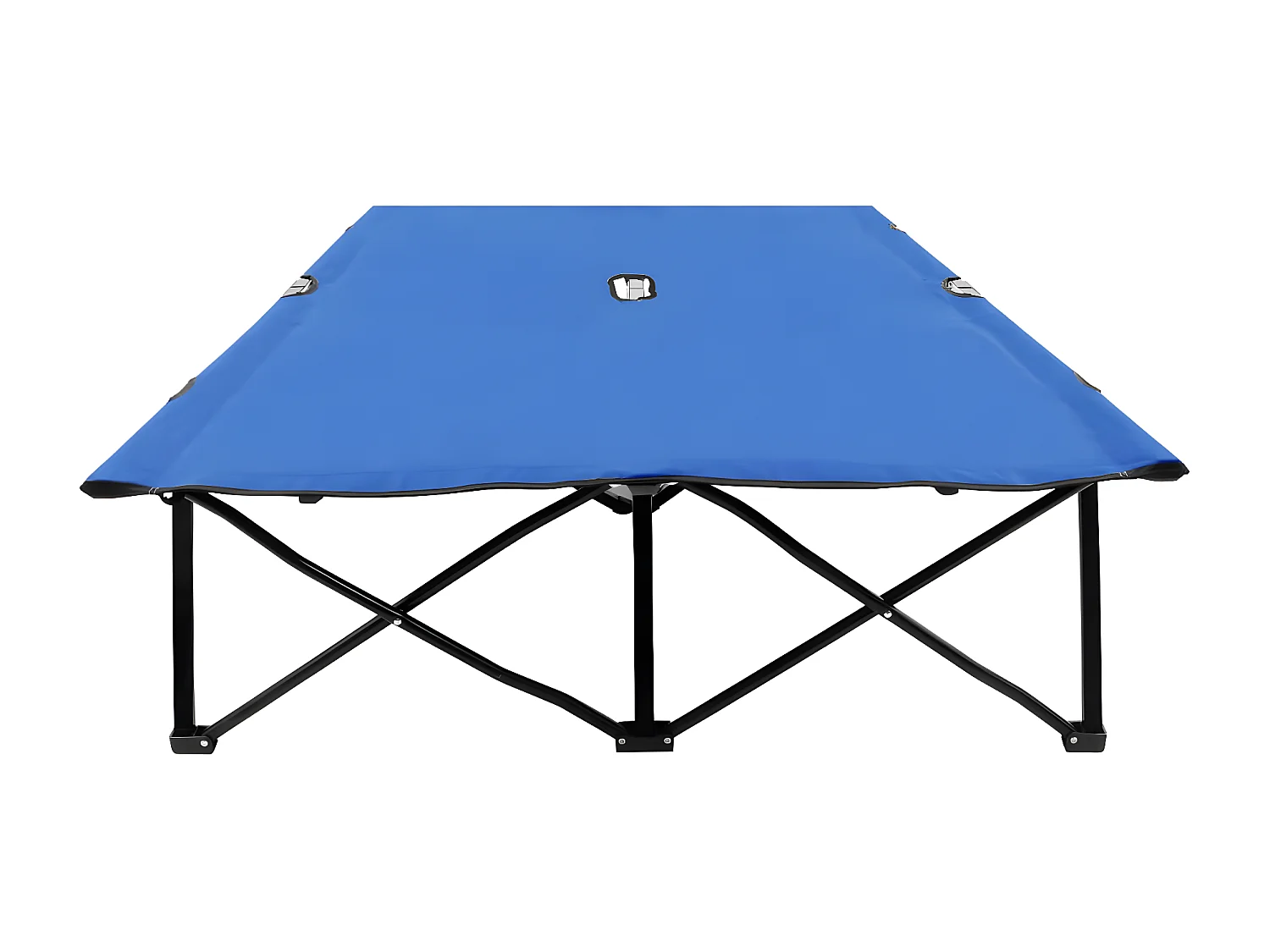 Tumbona doble plegable acero azul ES69376