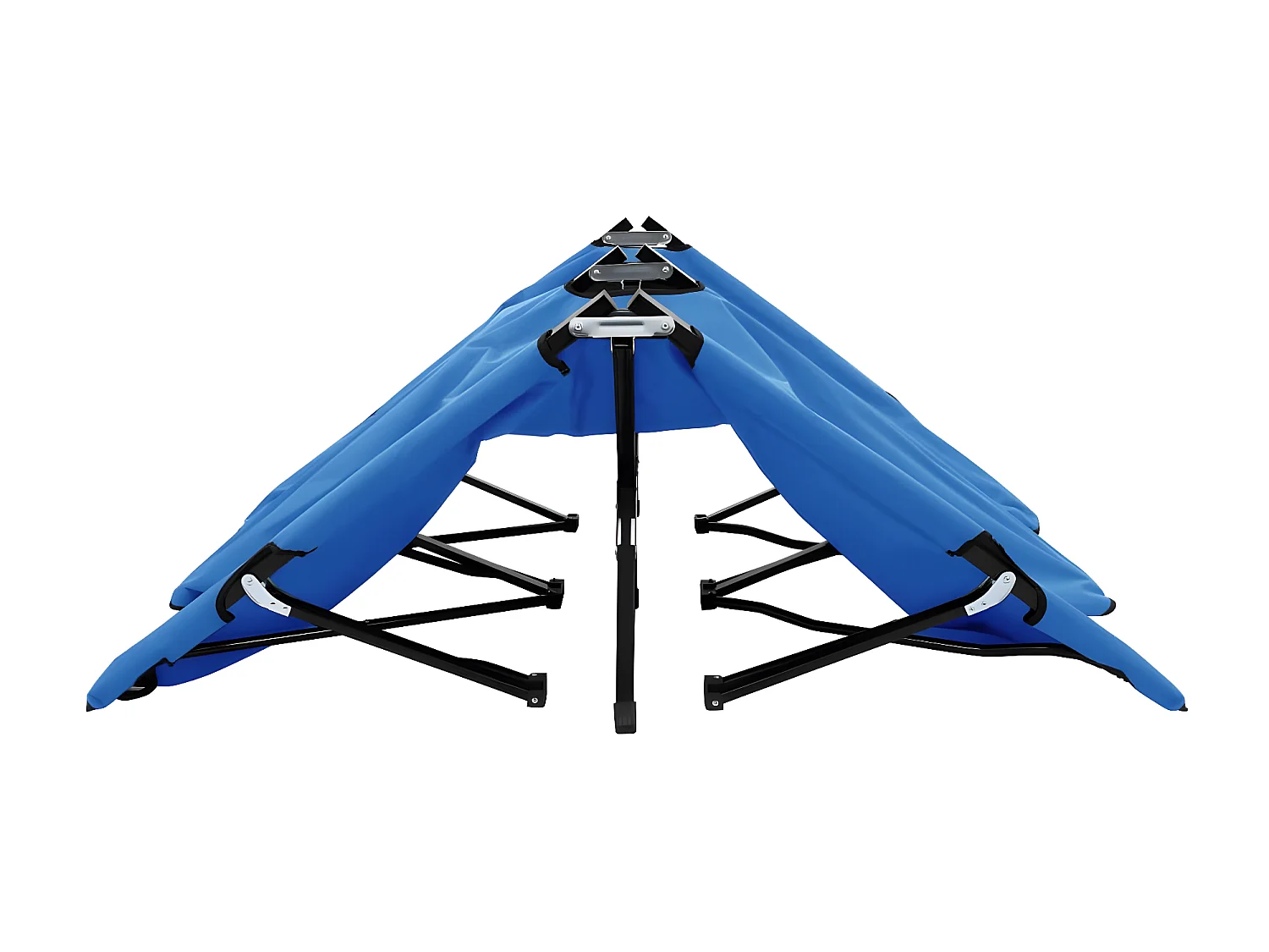 Tumbona doble plegable acero azul ES69376