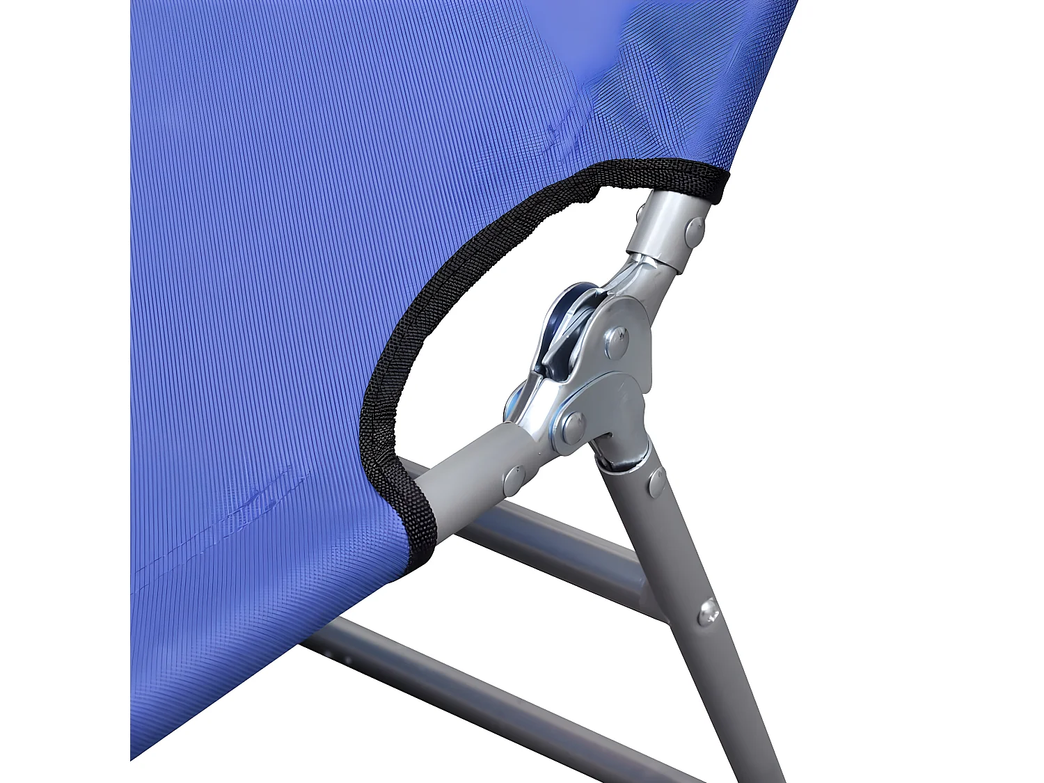 Bain de soleil avec coussin de tête Acier enduit de poudre Bleu SEF78232